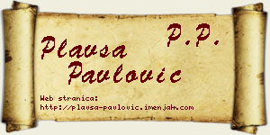 Plavša Pavlović vizit kartica